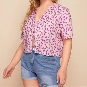 Trendy Tie-Front Cherry Top